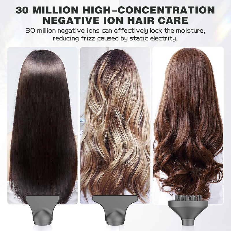 SLOPEHILL Professional Ionic Hair Dryer with Diffuser - Lightweight, Compact, Powerful & Fast Salon Blow Dryer with High Speed Brushless Motor for Travel, Women & Men (Ceramic, Black) - Image 3